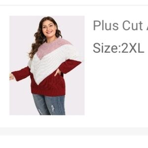 3/$15 Women's Plus Size Color Block Sweater